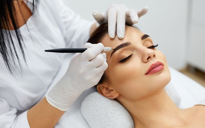 model representing microblading in naples fl